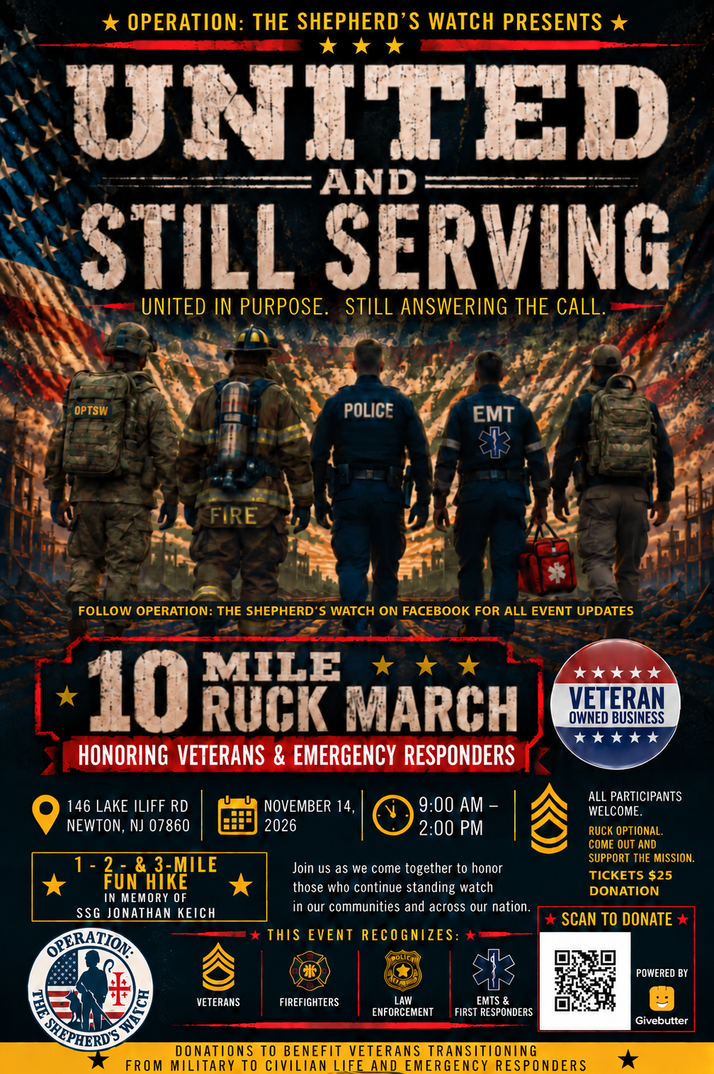 10 MILE RUCK FOR VETS AND FIRST RESPONDERS IN MEMORY OF SSG JONATHAN KEICH